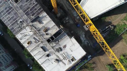 Construction Crane Aerial View