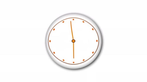 Die Zeigergeschwindigkeit der Uhr dreht sich. Animation der Zeitrafferuhr. A 40