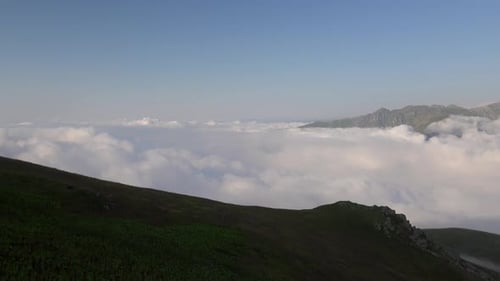 Sea of Clouds View From High Altitude Plateau