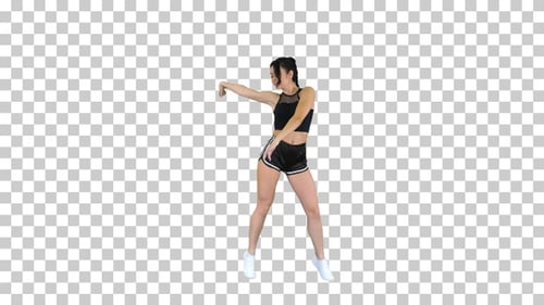 Sexy Dancing Young Sporty Woman, Alpha Channel