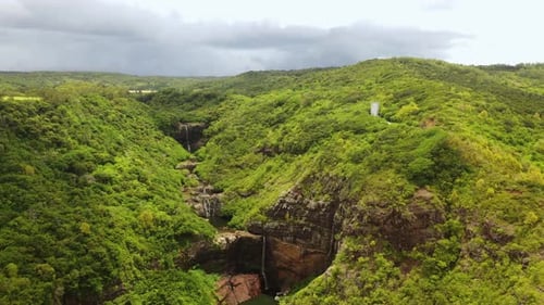 Cascades of Waterfalls Tamarin Island of Mauritius