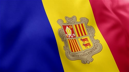 Andorra National Flag Waving Looping Animation