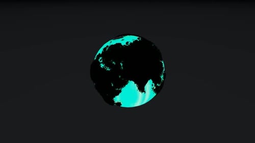 Earth rotates with green ocean