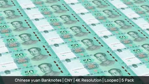 China Banknotes Money / Chinese Renminbi RMB / Currency 元 / ¥ / CNY / 5 Pack - 4K
