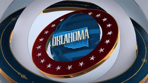 Oklahoma United States of America State Map with Flag 4K