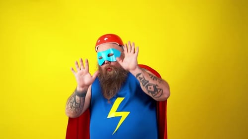 Funny character on a colored background