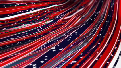 Dynamic Abstract Red White Blue Stars Waving Background