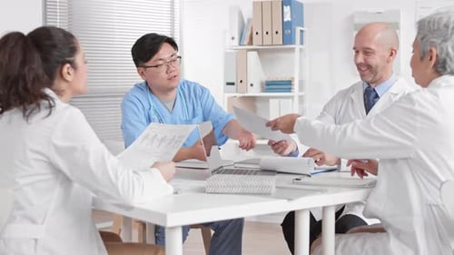 Medical Colleagues Working in Office