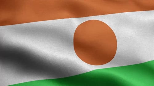 Niger Flag Waving Realistic Fabric Animation