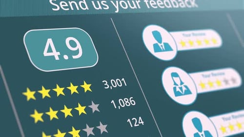 Animated Customer Feedback User Interface with Dynamic Star Ratings