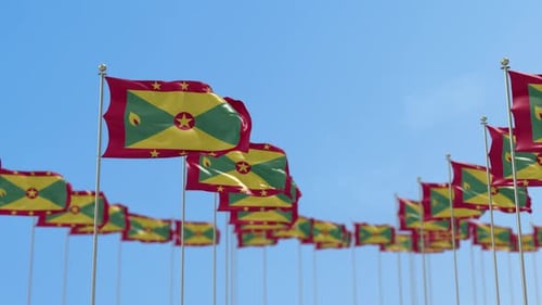 Grenada Flaggenreihen-Animation