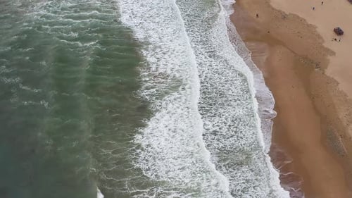Aerial View of the Sea and Sandy Beach in the Summer Season After a Storm