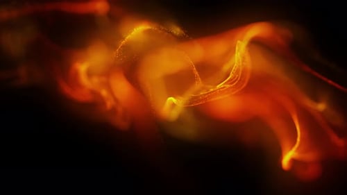 Abstract Golden Red Fluid Particle Flow Background Animation