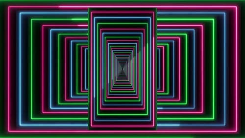 Neontunnel Hintergrund. Neonlinie Bewegung Hintergrund Animation. Vd 1607
