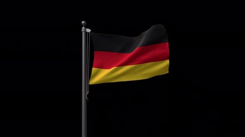 Seamlessly Looping Waving German Flag Animation