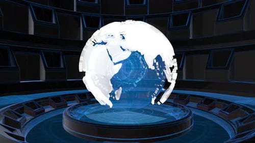 Futuristic Digital Earth Globe Hologram Animation Background