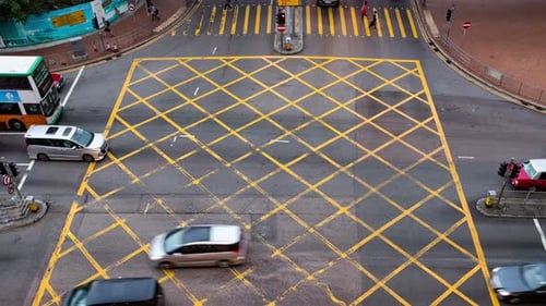 Zeitraffer des Verkehrs in Hongkong