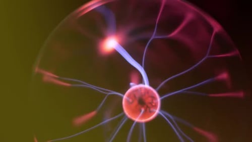 Glowing Plasma Ball with Electrical Currents