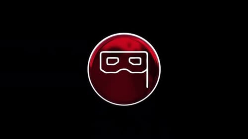 Rotating 3D Red Mask Icon Modern Animation