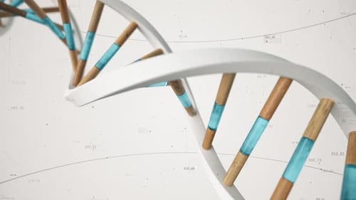 Modern DNA Helix Animation with Abstract Data Background