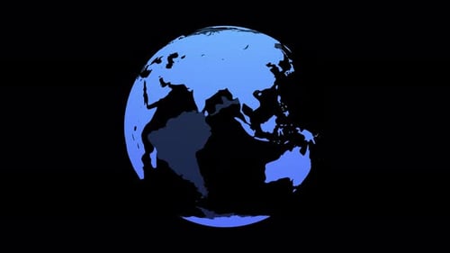 Minimalist 3D Rotating Earth Globe Animation