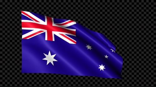 Realistic Australian Flag Waving Seamless Loop Animation