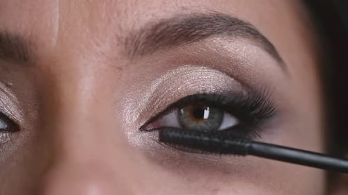 Closeup of Professional Eye Makeup