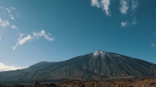 Time-lapse of Clouds Formation Over Teide Volcano, Tenerife, Canary Islands, Spain. Time-lapse