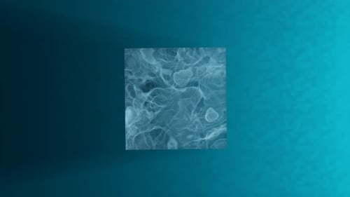 3D-Render-Illustration einer Kugel in Blau mit einem Feuerball in der Mitte