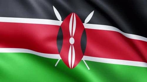 Waving Flag of Kenya Realistic Seamless Loop
