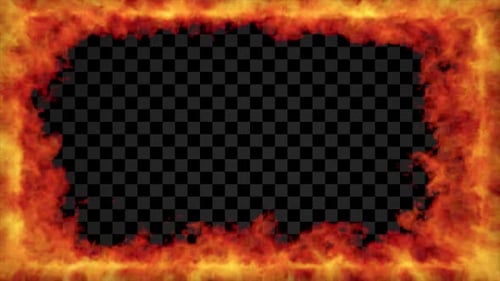 Seamless Fire Frame Overlay Loop Alpha Channel