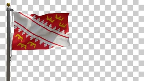 Realistic Waving Heraldic Flag with Alpha Channel
