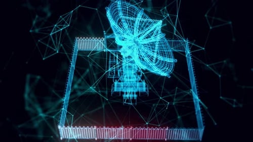 Radio Telescope Hologram Close Up 4k
