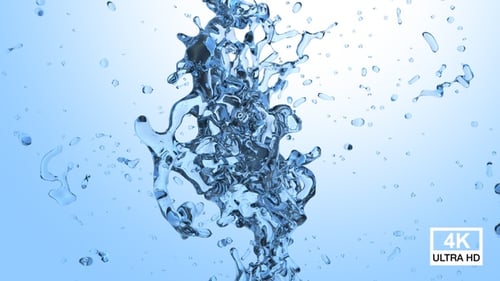 Blue Water Ball Splash Collision 4K