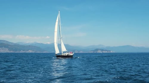 Big Sailing Yacht in the Sea
