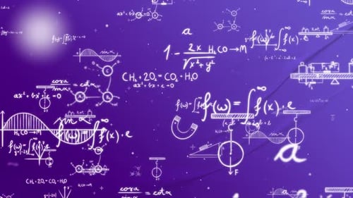 Animated Science and Math Formulas Background with Diagrams