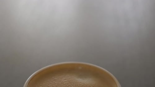 Close Up of Steaming Coffee Mug