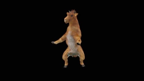 Playful Dancing Brown Calf Animated Loop