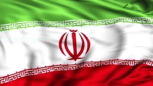 Realistic Waving Iran National Flag Seamless Loop