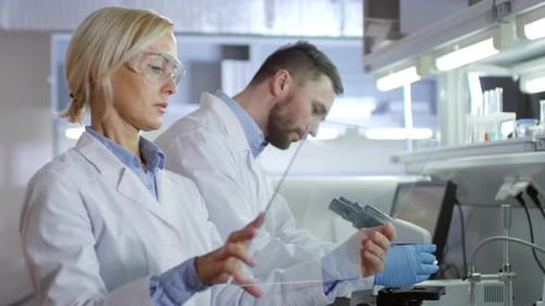 Biologists Using Augmented Reality Screen