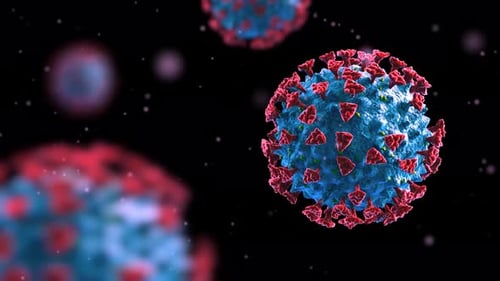 3D Animated Rotating Virus Particle Medical Science Concept