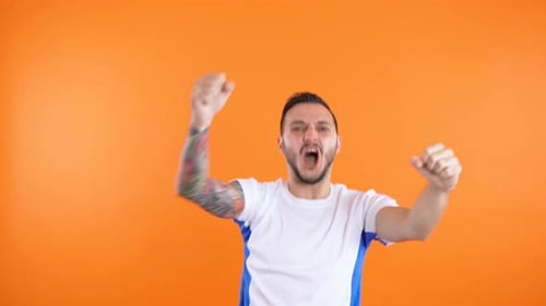 Excited Man Celebrating Success