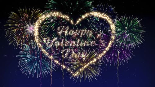 Sparkling Hearts and Fireworks for Valentine's Day Celebration