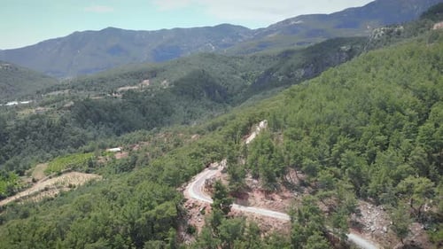 Beautiful mountain peaks against clear blue sky at sunny summer day.