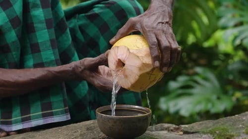 Pouring Coconut Water