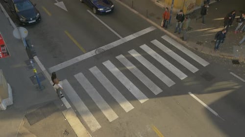 High angle of a cross-walk