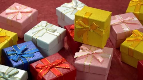 Pile of Colorful Wrapped Presents for Celebration