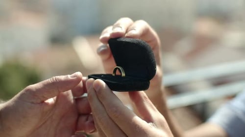 Engagement Ring in Black Box