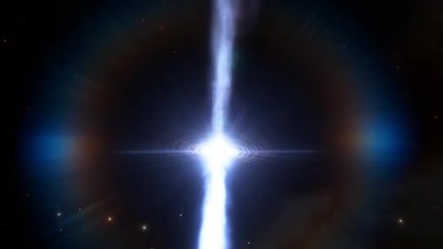 Abstract Cosmic Light Beam Burst Animation