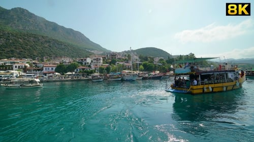 A Boat Leaves the Harbor and Goes to the Sea With Hyperlapse